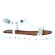 Sandal shiny shoe silver strip Porronet